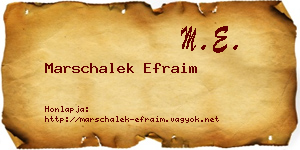 Marschalek Efraim névjegykártya